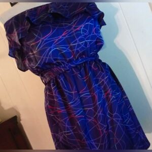 Elegant Blue Abstract Dress by Lush